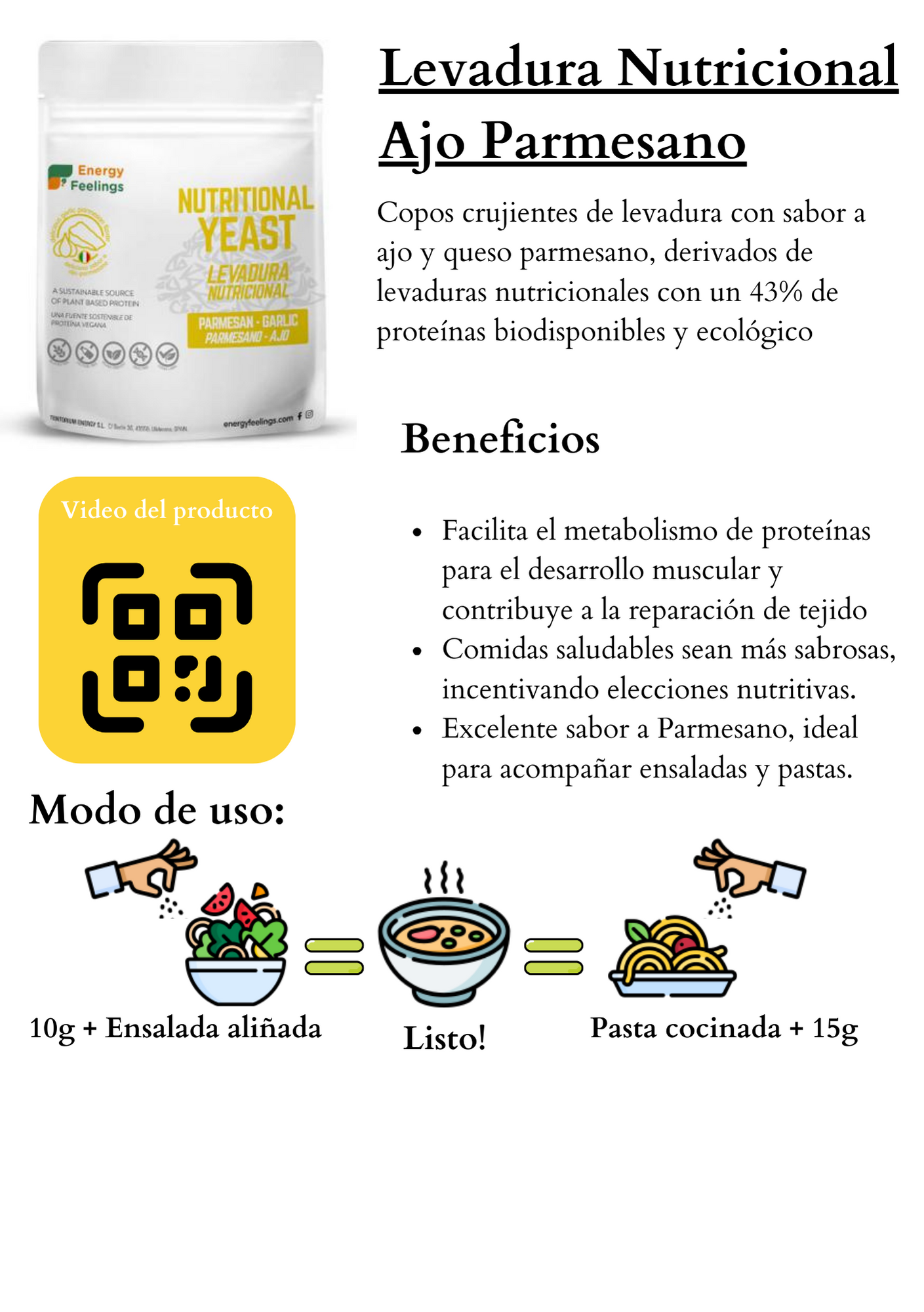 Levadura Nutricional Ajo Parmesano Green Tahr