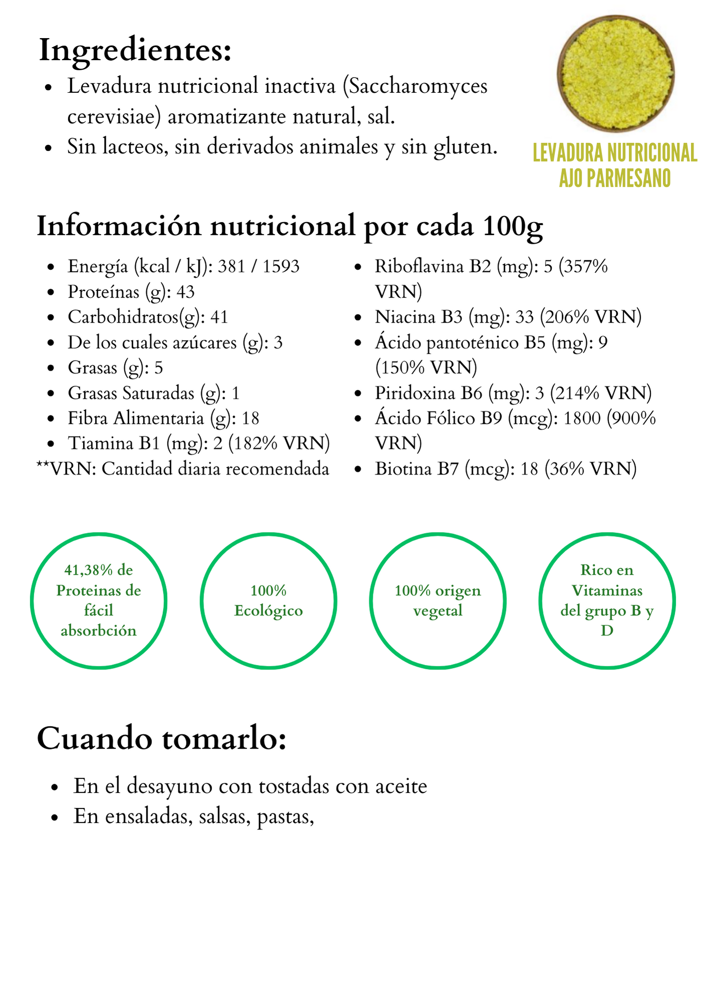 Levadura Nutricional Ajo Parmesano Green Tahr